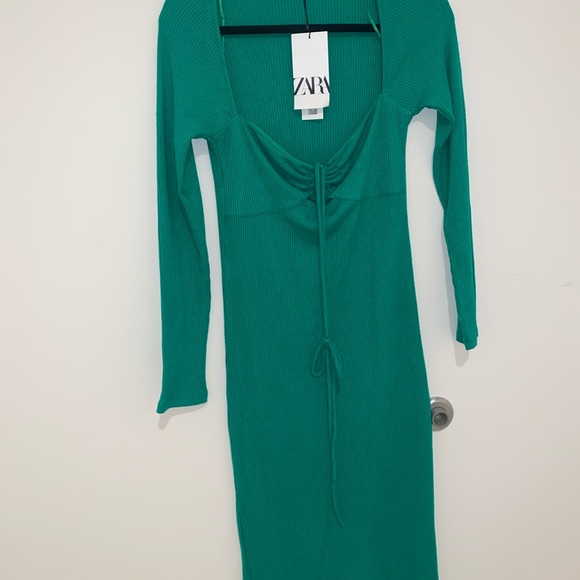 NWT ZARA knit green dress - Picture 4 of 9